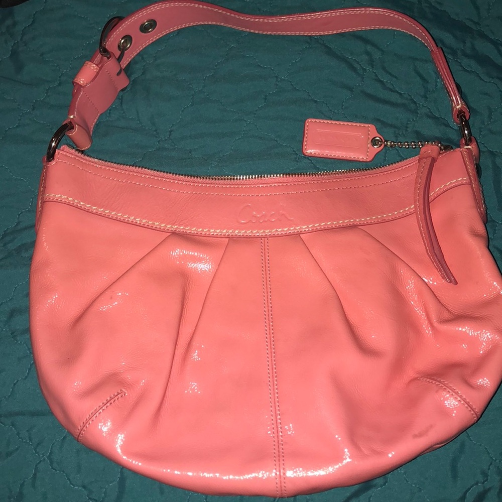 Authentic patent leather COACH hobo bag!